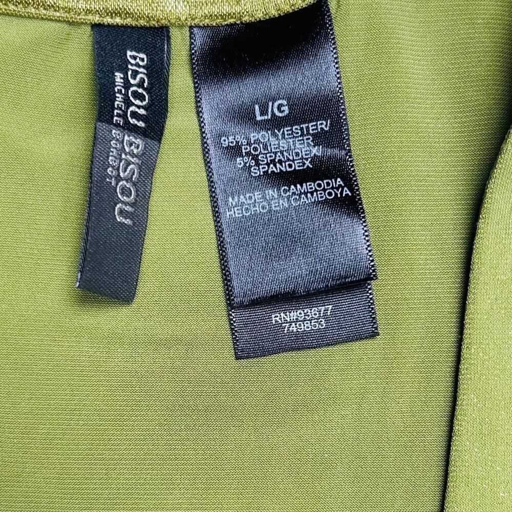 Bisou Bisou Large Top Y2K Casual Green Retro Boho - Picture 3 of 3